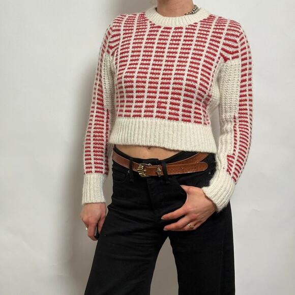 Cooperative red geometric crop sweater - Picture 4 of 7